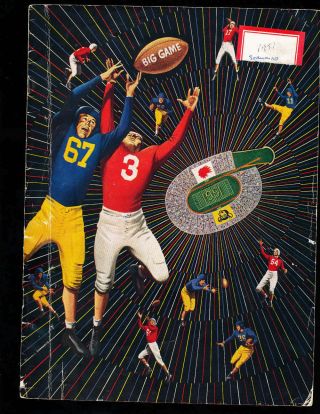 1951 Stanford Vs California Big Game Football Program