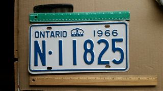 License Plate,  Canada,  Ontario,  1966,  Crown,  N - 11825