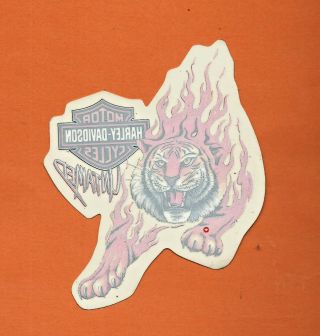 4 1/2 X 6 Tiger Authentic Vintage Harley - Davidson Motorcycle Decal Sticker