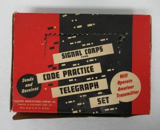 Vintage Philmore Model No.  750 Signal Corps Code Practice Telegraph Set yz3353 3