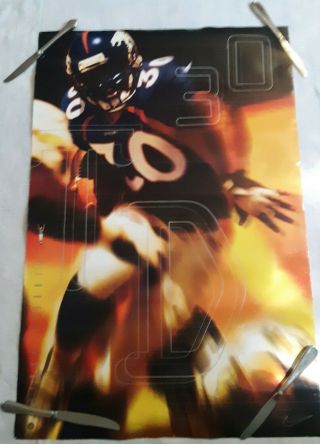 Vintage Terrell Davis Poster,  Denver Broncos Poster,  1998,  Nike