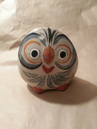 Vintage Hand Painted Ceramic Owl Deer Rock