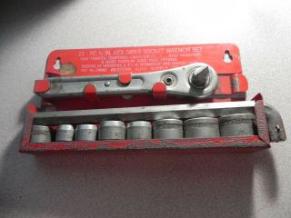 Vintage Complete Western Auto Supply 1/2 " Hex Drive Socket Wrench Set