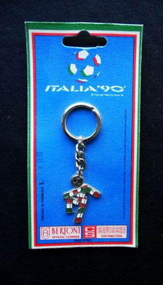 1990 Italy Bertoni Italia 90 Ciao Soccer Football World Cup Metal Keyring B)