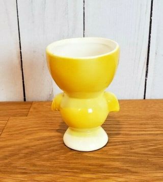 Vintage Egg Cup Kitchenware Japan Ceramic Bird Anthropomorphic Chick Eyelashes 3