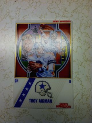 Troy Aikman Porcelain Card - Sports Impressions Nfl Superstar Collector Series