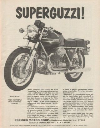1974 Moto Guzzi 750 V7 Sport - Superguzzi - Vintage Motorcycle Ad