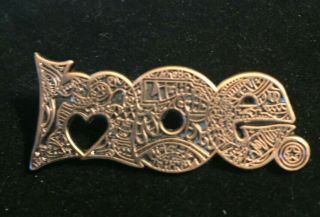 Antique Copper Raw " Moe.  " Love Logo Pin ’d 50/50 By Danny Steinman