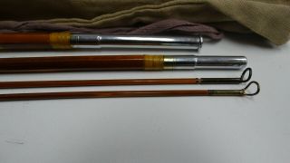 Vintage Montague Split Bamboo Fly Rod Rapidan 8 1/2 Ft W/extra tip Look 3