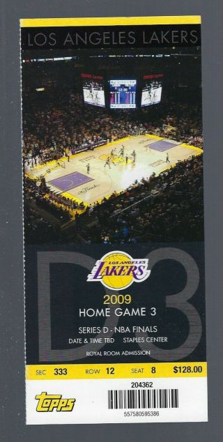 2009 Nba Los Angeles Lakers Finals Full Ticket - Staples Center - Kobe Bryant