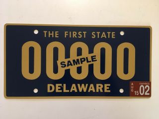 2002 Delaware Sample License Plate " Very Good " Low $3.  99