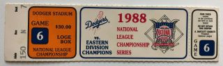 York Mets Vs Los Angeles Dodgers 10/11/88 - 1988 Nlcs Game 6 Ticket Stub