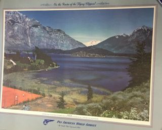 Vintage Pan Am American World Airways Airline Poster Argentina Flying Clipper