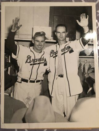 1948 Press Photo World Series Boston Braves Cleveland Tommy Holmes Sain