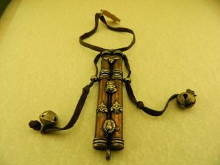 Vintage Tibet Tibetan Needle Holder Case Copper And Brass 4 1/2 Inch Long (12cm)