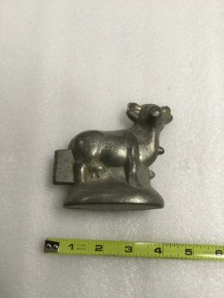 Antique Vintage Pewter Ice Cream Mold S & Co Large Dairy Cow 358