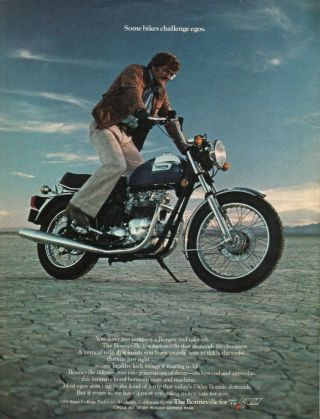 1977 Triumph Bonneville - Vintage Motorcycle Ad