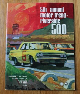 Riverside Raceway 500 Nascar 1967 Race Program Stock Car Road Race Parnelli J