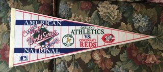 Vintage 1990 Cincinnati Reds Oakland A’s World Series Matchup Baseball Pennant