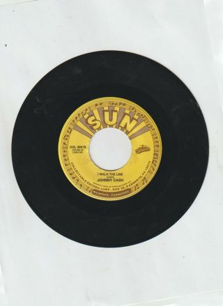 Vintage Johnny Cash I Walk The Line And Folsom Prison Blues 45 Rpm Sun Record