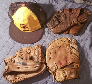 Group Of Vtg Baseball Gloves - Duke Snider Model - Tenace,  Mccauliffe Etc