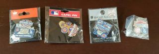 4 Chicago Cubs April 10,  2017 Opening Day Vs Dodgers World Series Banner Pins
