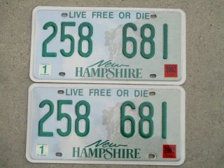 Hampshire Vintage Live Or Die.  License Plate Pair