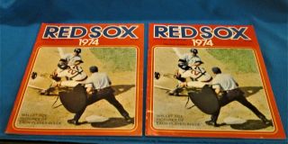 2 1974 Boston Red Sox Yearbooks And Revised Editions