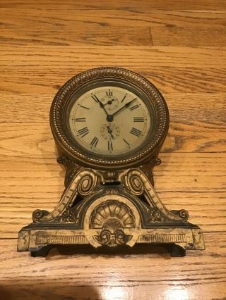 Antique Brass Seth Thomas Mantle Shelf Clock - Art Deco
