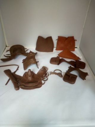 Vintage Marx Toys Johnny West Action Figure Brown Accessories