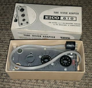 Eico Model 610 Adaptor For Tube Testers W Box Vtg Antique