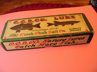 Vintage Fishing Lure Wood Ccb Co Garrett Creek Chub Pikie Pat.  Date 9 - 27 - 20
