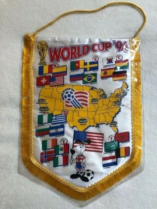 Vintage Large Pennant Flags World Cup 1994 Soccer Football