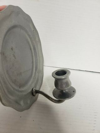 Vintage Old World Pewter Candle Sconce Holder Colonial home decor prim country 2