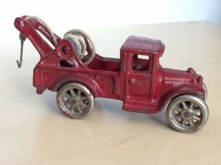 Antique 1920s Arcade Cast Iron Model T Wrecker Tow Truck 5.  5”