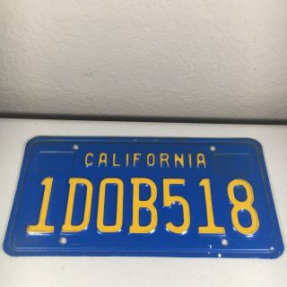 Vintage 1980s Blue And Yellow California License Plate 1d0b518