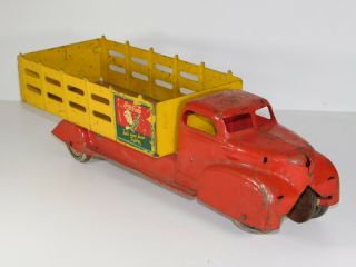 Vintage Louis Marx Coca Cola Art Deco Pickup Truck Pressed Steel Metal Kids Toy