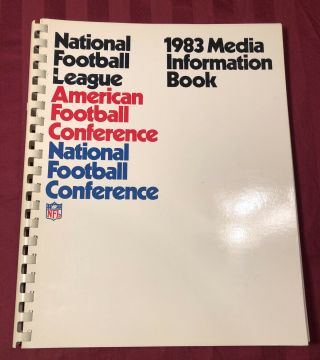 Rare Nfl 1983 National Football League Media Information Book Afc Nfc 1982 Team