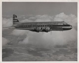 Large Vintage Photo - Braniff Int.  Airways Dc - 6 N90884 In - Flight