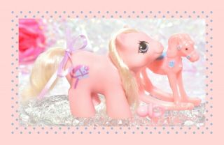 ❤️my Little Pony Mlp 1987 G1 Vintage Newborn Twin Sticky Pink Baby Hobby Horse❤️
