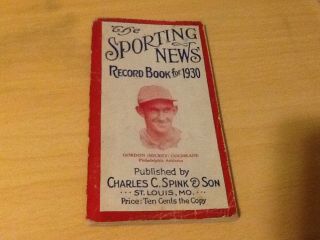 Baseball The Sporting News Record Book Of 1930 Mickey Cochrane Athletics