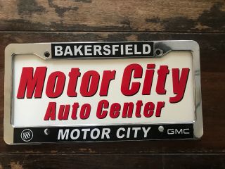 Motor City Gmc Buick Bakersfield Dealership Plastic Chrome License Plate Frame