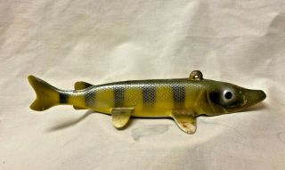 Vintage Ice King Bear Creek Michigan Muskie Fish Decoy