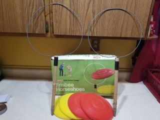 Wham - O Vintage ‘73 Frisbee Horseshoes Wild Action Outdoor Activity Game Complete