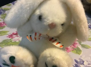 Vintage Lemonwood Asia White Bunny Rabbit Plush Stuffed Animal Easter W/ Carrot