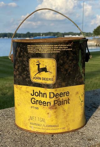 Vintage John Deere Pt150 Green Paint Gallon Can