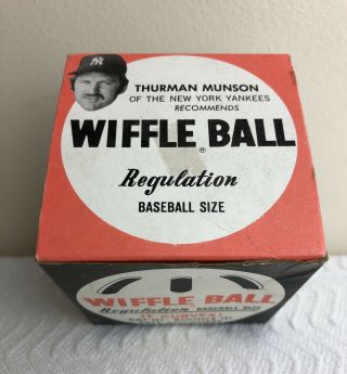 Yankees Thurman Munson Wiffle Ball Vintage Box Only Man Cave Decor