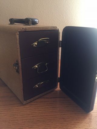 Vntg Barnett & Jaffe 3 Drawer Slide Suitcase Storage Carry Case 300 1950