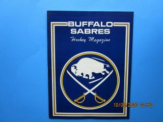 Vintage 1971 - 72 Buffalo Sabres Vs St.  Louis Blues Game Program.