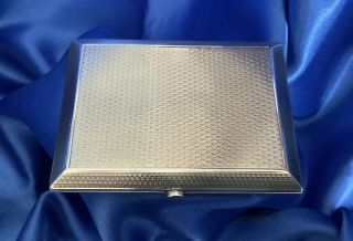 Antique Solid Silver Engine Turned Cigarette Case 67g Hallmarked Chester 1911